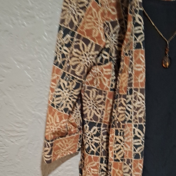 Notations Wome's Black and Brown Floral Jacket Size L - Picture 4 of 10